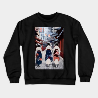 3 geishas in the city of Kyoto Crewneck Sweatshirt